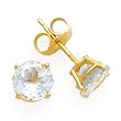 14K AQUAMARINE 6MM ROUND EARRINGS (POST)