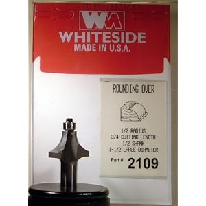 2109 CARBIDE-TIP 2 FLUTE BEADING BIT W BALL BEARING GUIDE 1 2 RADIUS X 1-1 2 DIA X 3 4 CL... by Whiteside