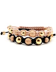 18kt Solid Gold 2.98ct Diamond Macrame Beaded Bracelet Fashion Jewelry