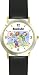 Children Playing Basketball Basketball Theme - WATCHBUDDY  DELUXE TWO-TONE THEME WATCH - Arabic Numbers - Black Leather Strap-Size-Large ( Men's Size or Jumbo Women's Size )