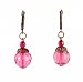 Earrings - E396 - "Crystalline" Balls on Copper Tone Leverbacks ~ Berry