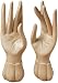 Wooden Hands, Set of 2- Approx 8" in Length