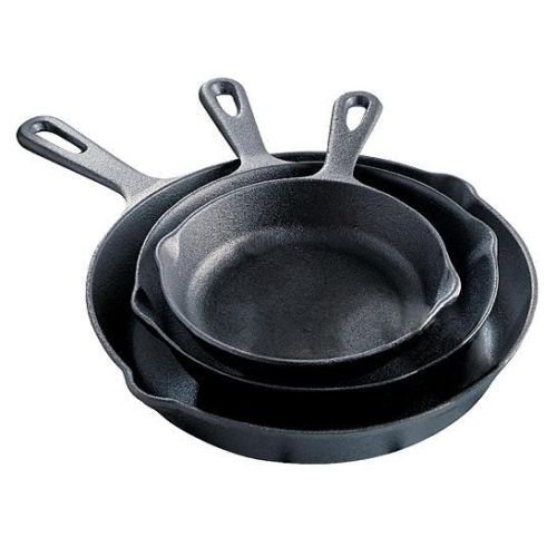 Essential Home 3 Piece Cast Iron Fry Pan Set / skillets kitchen cook gift