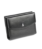 Portemonnaie en cuir femme, Noir classique, Anthoni Crown
