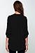 Roswear Women's Casual V Neck Cuffed Sleeves Solid Chiffon Blouse Top