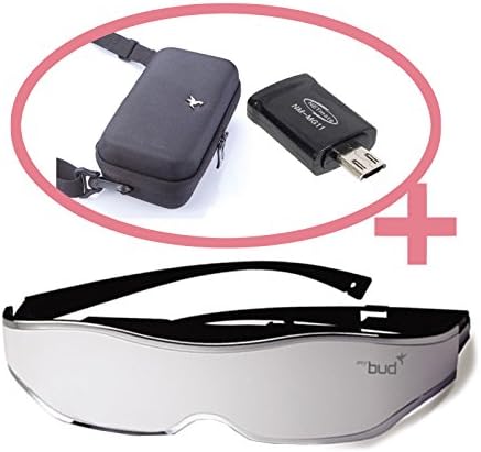 [White + MHL Gender + Original Case] ACCUPiX Mybud 3D Viewer Glasses 100 inch Head Mount Display Virtual Screen