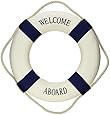Welcome Aboard Cloth Life Ring Navy Accent Nautical Decor 13.5" New - Decoration Only