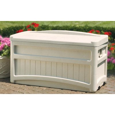 Resin 73 Gallon Deck Box with Seat and Wheels