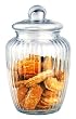 4" X 10" Ribbed Retro Glass Cookie Jar with Lid