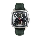 Sekonda Sports Chronograph Black Dial Black Leather Strap Mens Watch 3833