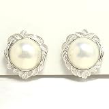 K14WGマベパールイヤリング K14ホワイトゴールドマベパールイヤリング マベ真珠イヤリング 13.0ミリ 宝石鑑別書付 RHEP4164 ホワイトゴールドイヤリング 大粒