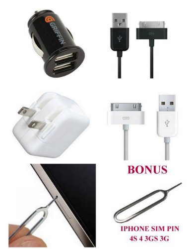New iPAD 3 iPAD 2 !!!Original A1357 10W 2.1A USB Battery Power Ac Adapter US Charger/ Cable Cord Data Sync For iPad iPhone 2G 3G 3Gs 4S iPod Classic Nano Touch + Griffin Powerjolt DUAL IPAD 2 3 /IPHONE Micro Auto Car Charger with Charge Sync Cable for (Verizon Sprint ATT) iPhone 4S 4 (MA591G) for Apple iPhone 4S , iPod, Touch 3GS 4 All in ECO-FRIENDLY PACKAGE