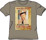 Andy Griffith TV Show Barney Fife I AM THE LAW Adult T-shirt, XL
