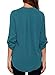 Dokotoo Womens Casual Chiffon Ladies V-Neck Cuffed Sleeve Blouse Shirts Blue,Water Blue,(US4-6)S