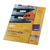 Avery 6467 Self-adhesive white removable laser id labels, 1/2 x 1-3/4, 2000/pk