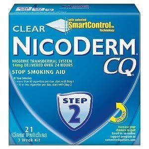 NicoDerm CQ Step 2 - 3 Week Kit - 21 Clear Nicotine Patches