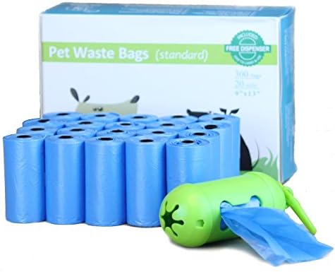 Klean® Standard Poo Bags with Free Dispenser and Leash Connector, 300-count