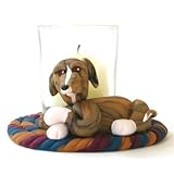 Whippet Cozy Up Votive-Brindle and White