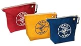 New Klein 3-Pack of Assorted Canvas Zipper Bags