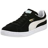 PUMA Men's Suede Sneaker,Black/White,8 M US