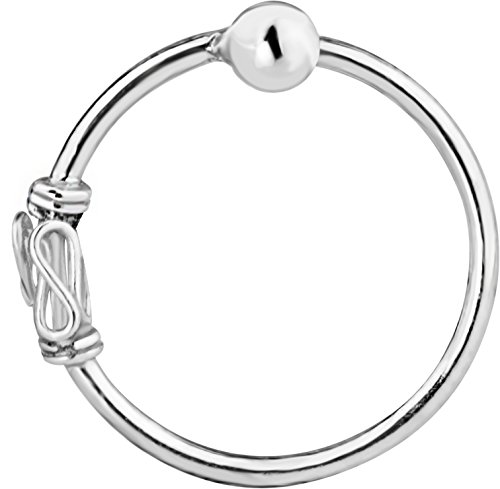 20g sterling silver bali style hoop nose ring