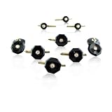 Oak Gem Yellow-gold Art Deco 14k Onyx Diamond Cufflinks Studs Set
