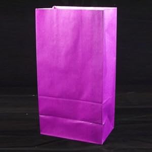 Solid Color Paper Sack Lunch Bags Purple 5.3125" Wide x 10" High x 3.25" Deep 100 Pack of Bags