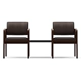 IMAGE OF Lesro Two PanelArm Guest Chairs with Connecting Center Table Set in Fabric