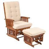 Storkcraft Traditional Glider and Ottoman- Cognac/ Beige