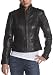 Kenneth Cole Reaction Women's Leather Scuba Coat,Black,Small