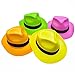Novelty Place 24Pcs Neon Plastic Party Hats, Fedora with Gangster Mafia Style, UV Blacklight Glow Party Stars Rave Hats for Kids and Teens in Birthday, Concerts, Music Party
