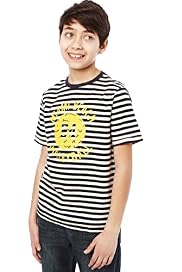 Pure Cotton Striped Volleyball T-Shirt with Stay New™