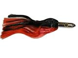 Saltwater Fishing Lure Chrome Bullet Shaped High Speed Trolling Lure with Black and Red Hair, 12 Inches Long FREE SHIPPING AND 20% CUSTOMER APPRECIATION DISCOUNT!