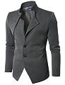 Mens Casual Stunning Design Unbalanced 2 Botton Jacket Blazer GREY(JK01)