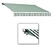 Awntech 16-Feet Galveston Semi-Cassette Manual Retractable Awning, 120-Inch Projection, Forest Green/White