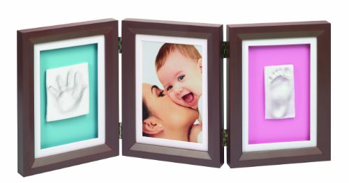 Baby Art 34120072 Doppel Rahmen f&uuml;r Foto und Hand-/Fu&szlig;abdruck, braun/blau/rosa Preisvergleich
