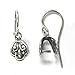 2 pcs .925 Sterling Silver Fleur-de-lis Flower Earring Earwire Pinch Bail Clasp / Findings / Antique