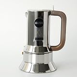 Alessi 6-Cup Espresso Coffee Maker in 18/10 Stainless Steel Mirror Polished with Magnetic Heat Diffusing Bottom