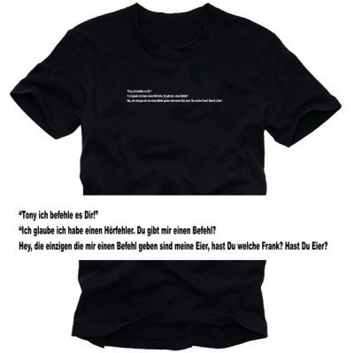 Coole Fun T-Shirts Hast Du Eier ?  SCARFACE - TONY MONTANA T-SHIRT, schwarz, Gr&ouml;sse: L Preisvergleich