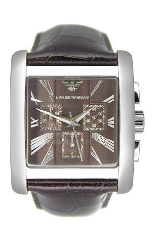 Emporio Armani Watch - Men's Dark Brown Leather Strap AR0185