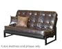 Full Size Futon Sofa Mattress Tufted in Brown Bi-Cast