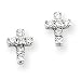 14k White Gold Diamond Cross Earrings