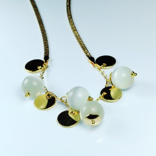 Charming Gold Plated Necklace with Opal Drops