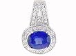 14K White Gold Sapphire and Diamond Pendant