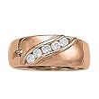14K Rose Gold Diamond Man's Wedding Band