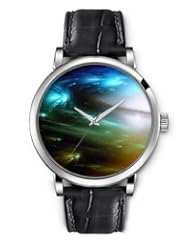 SPRAWL Aanalog Fashion Series Silver Ladies Watches of Genuine Black Leather Strap,Unique Wrist Watch for Women Girls Designed with universe