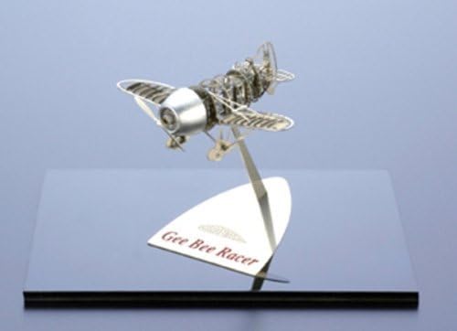 Metal Airplane Model of the The Gee Bee Racer R-2 by Aerobase - Silver Colored by Aero Base