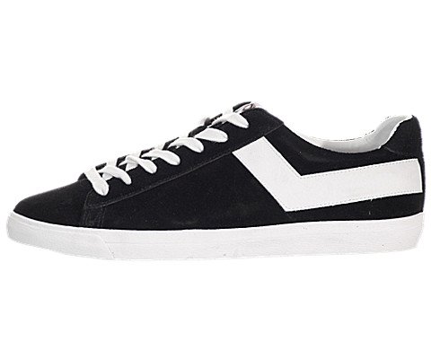 PONY Topstar Suede - Black / White, 10 D US
