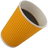 Snapcups Best Coffee Cup - Premium Hot Paper Cups 12 Oz, (50 Count), Yellow - Perfect for Ripple and Insulated Disposable Cups - No Soaking or Smells - No Sleeves Needed
