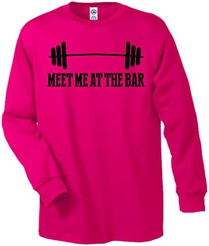 Meet Me at the Bar Long Sleeve Tee Cyber Pink Adult Medium Cyber Pink